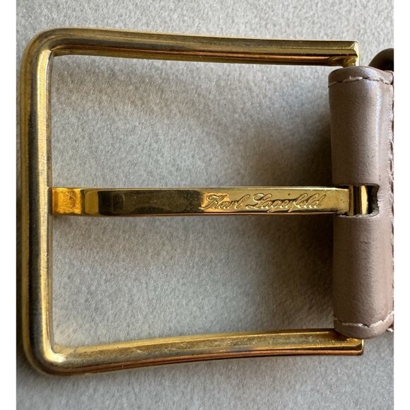 Karl Lagerfeld Vintage Beige Leather Gold Hardware Bags Decor - Picture 6 of 12